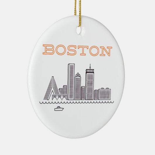 De skyline van Boston, Boston Ma Us Keramisch Ornament (Rechts)