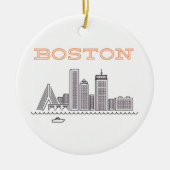 De skyline van Boston, Boston Ma Us Keramisch Ornament (Voorkant)