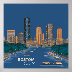 De skyline van Boston, Boston Ma Us Poster