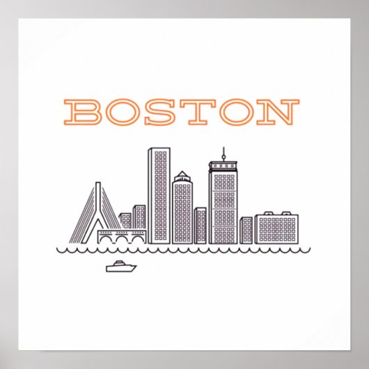 De skyline van Boston, Boston Ma Us Poster (Voorkant)