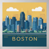 De skyline van Boston, Boston Ma Us Poster (Voorkant)