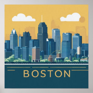 De skyline van Boston, Boston Ma Us Poster