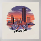 De skyline van Boston, Boston Ma Us Poster (Voorkant)