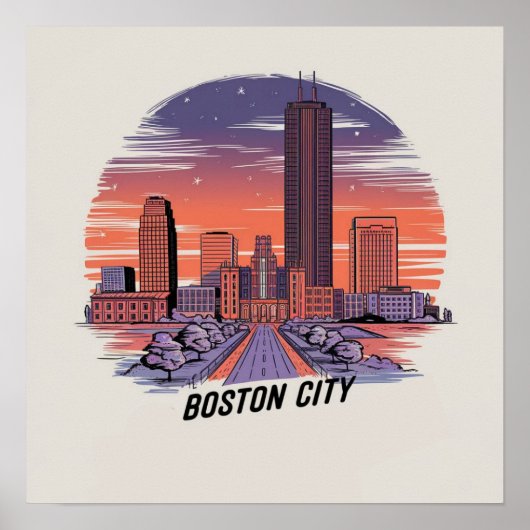 De skyline van Boston, Boston Ma Us Poster (Voorkant)