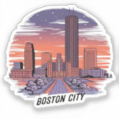 De skyline van Boston, Boston Ma Us Sticker (Voorkant)