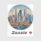 De skyline van Boston, Boston Ma Us Sticker (Vel)