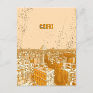 De skyline van Caïro met de piramides Briefkaart