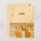 De skyline van Caïro met de piramides Briefkaart (Voorkant / Achterkant)