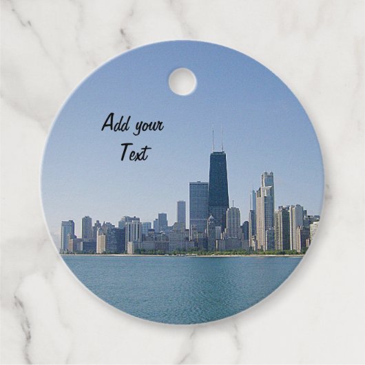 De skyline van Chicago Bedankjes Labels (Voorkant)