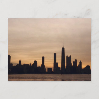 De skyline van Chicago bij zonsondergang Briefkaart