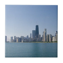 De skyline van Chicago Tegeltje