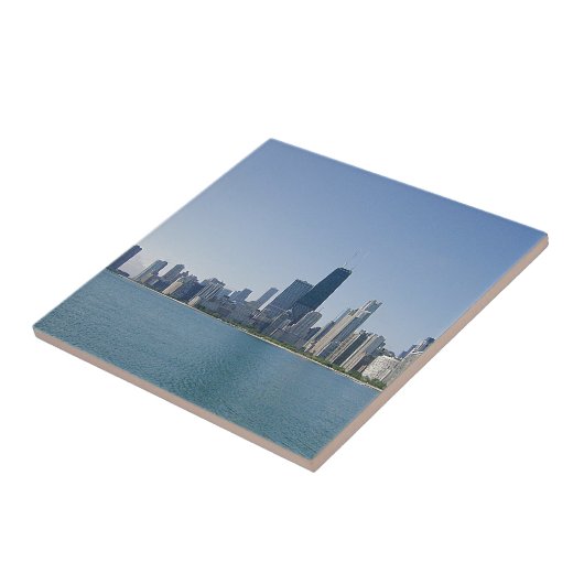 De skyline van Chicago Tegeltje (Zijkant)