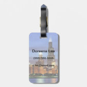 De skyline van Chicago van het Adler Planetarium Bagagelabel (Achterkant verticaal)