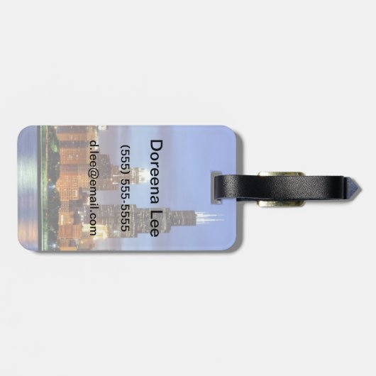 De skyline van Chicago van het Adler Planetarium Bagagelabel (Achterkant horizontaal)