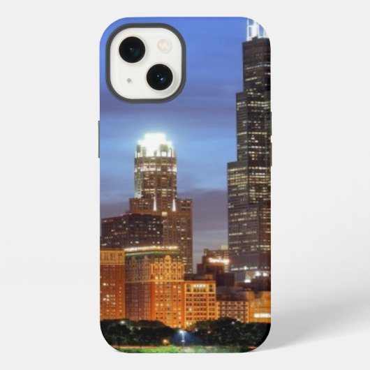 De skyline van Chicago van het Adler Planetarium iPhone Hoesje (Achterkant)