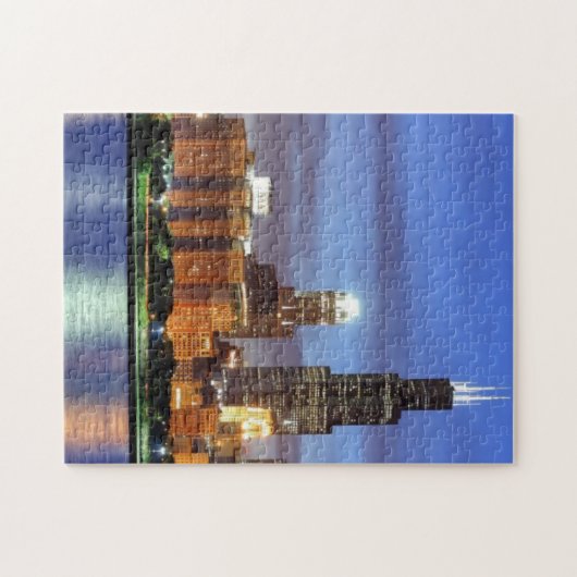 De skyline van Chicago van het Adler Planetarium Legpuzzel (Horizontaal)