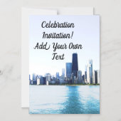 De Skyline van Chicago verlichte Foto Magnetische Uitnodiging (Voorkant)