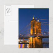 De skyline van Cincinnati, Ohio, USA bij schemerin Briefkaart (Voorkant / Achterkant)