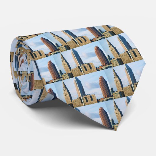 DE SKYLINE VAN CLEVELAND,OHIO-stropdas Stropdas (Opgerold)