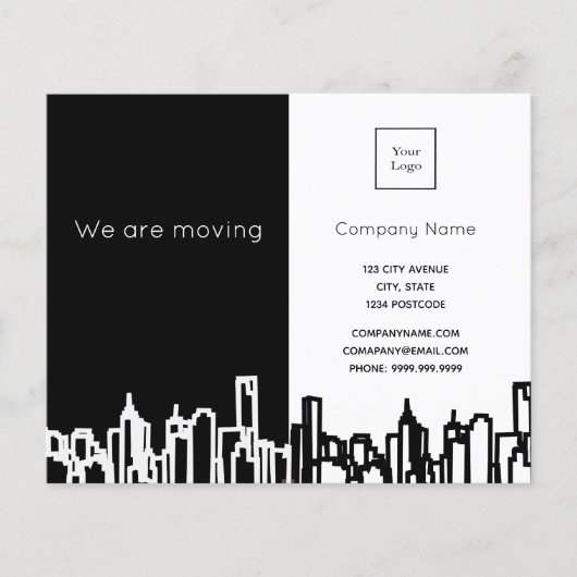 De skyline van de begroting bewegende aankondiging flyer (Voorkant)