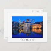 De skyline van Den Haag op blauw-uur wit briefkaar Briefkaart (Voorkant / Achterkant)