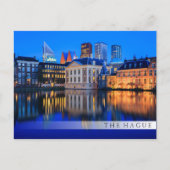 De skyline van Den Haag op briefkaart met een blau (Voorkant)