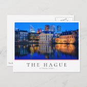 De skyline van Den Haag op het blauwe uur in Neder Briefkaart (Voorkant / Achterkant)