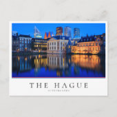De skyline van Den Haag op het blauwe uur in Neder Briefkaart (Voorkant)