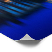 De skyline van Den Haag op het poster van een blau (Hoek)