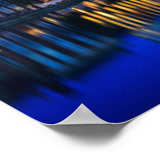 De skyline van Den Haag op het poster van een blau (Hoek)