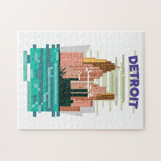 De skyline van Detroit City is een reisposter. Legpuzzel (Horizontaal)