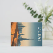 De skyline van Dubai in een moderne look Briefkaart (Staand voorkant)