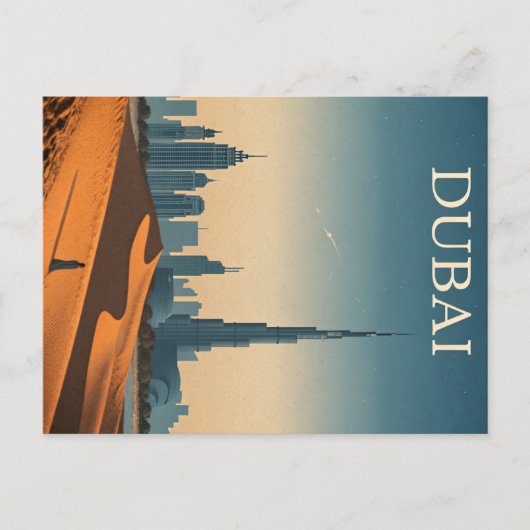 De skyline van Dubai in een moderne  look Briefkaart (Voorkant)
