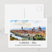 De skyline van Florence waterverf Tourist Curio Briefkaart (Voorkant / Achterkant)
