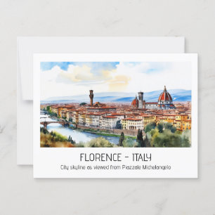 De skyline van Florence waterverf Tourist Curio Briefkaart