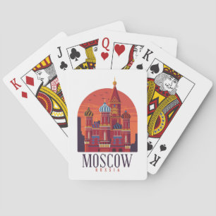De skyline van het  Kremlin Pokerkaarten