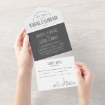 De skyline van Las Vegas Deco | Bruiloft All In One Uitnodiging<br><div class="desc">Hoe klinkt het om indruk te maken op uw toekomstige bruiloftsgasten door elegante huwelijksuitnodigingen te verzenden, het RSVP-proces snel en gemakkelijk voor hen te maken en tegelijkertijd uzelf geld te besparen? ------------------------------------------------------------------------------------------------------------------------------------------------------------------------------------------------------------------------------------------------------------------------------------------------------------------------------------------------------------------------ Deze prachtig gedrukte zwarte, houtskoolgrijze en witte uitnodigingen zijn speciaal afgestemd op een bruiloft die plaatsvindt in de prachtige...</div>