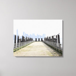 De skyline van Manhattan New York Canvas Afdruk