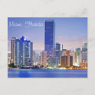 De skyline van Miami's Brickell Avenue Briefkaart