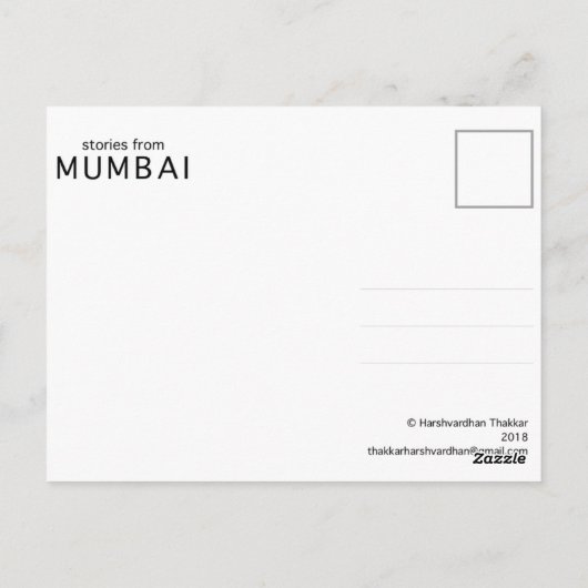 De Skyline van Mumbai in Dusk Briefkaart (Achterkant)