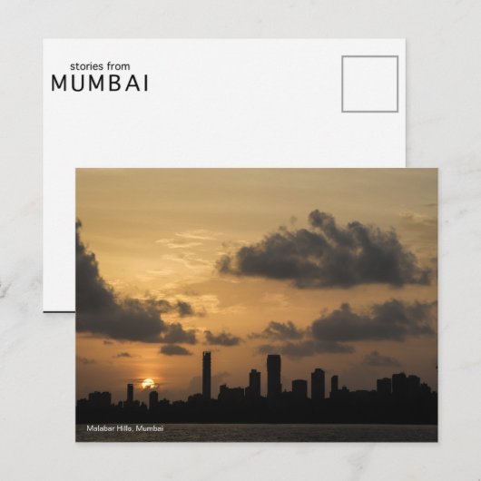 De Skyline van Mumbai op Sunset Briefkaart (Voorkant / Achterkant)