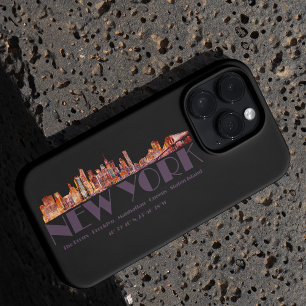 De skyline van New York. Boroughs en coördinaten Case-Mate iPhone Case