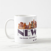De skyline van New York. Boroughs en coördinaten Koffiemok (Links)