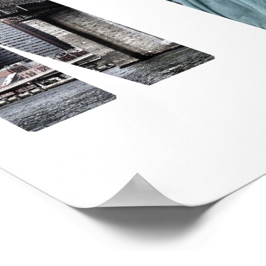 De skyline van New York City met Vrijheidsbeeld Poster (Hoek)