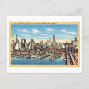 De skyline van New York met de Vintage van Brookly Briefkaart