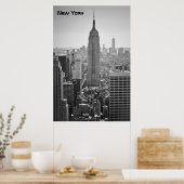 De skyline van New York, zwart en wit Poster (Keuken)