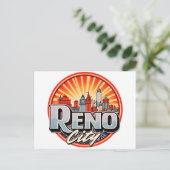 De skyline van Reno City Nevada Briefkaart (Staand voorkant)