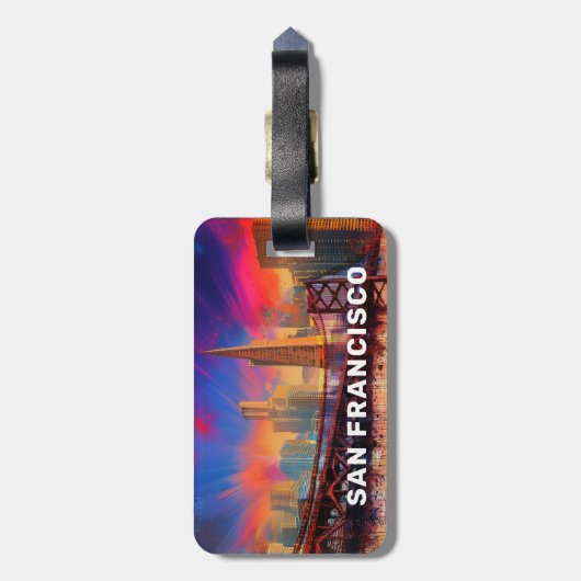 De skyline van San Francisco Abstracte kunst Bagagelabel (Achterkant verticaal)