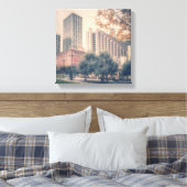 De skyline van San Francisco met een herfstboom Canvas Afdruk (Insitu (Slaapkamer))