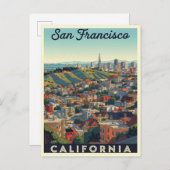 De skyline van San Francisco met glooiende heuvels Briefkaart (Voorkant / Achterkant)